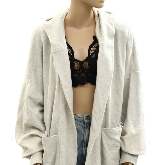Free People We The Free Carissa Cardi Hoodie Top Oversized longline M NEW 284290 - Picture 7 of 14